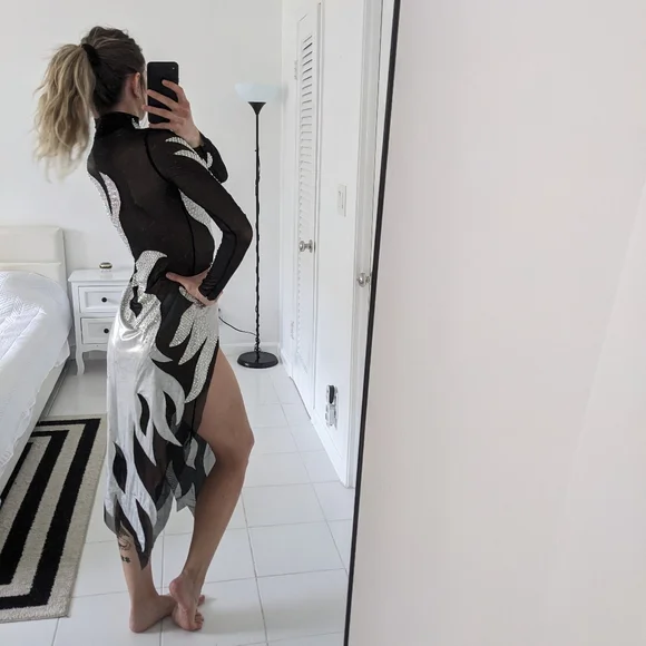 Black Latin Dance Dress - Picture 7 of 12